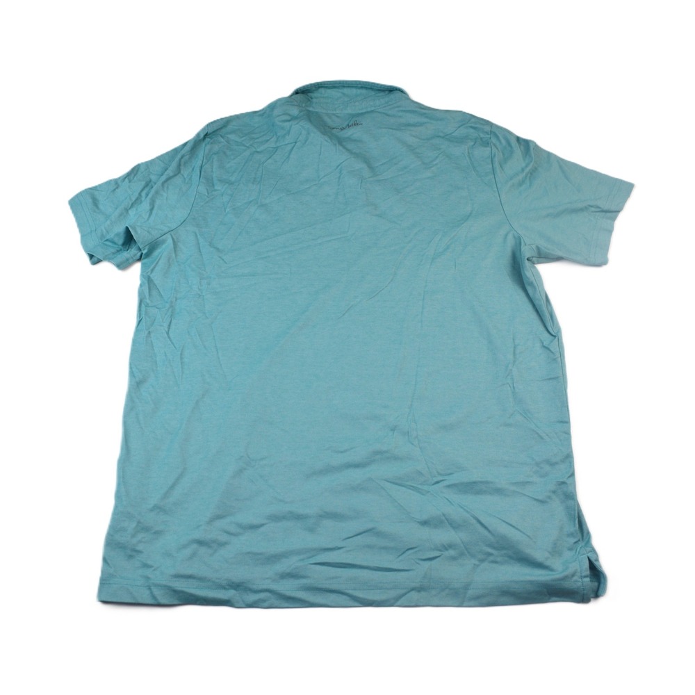 TravisMathew Mens XL Teal Blue Striped Pima Cotton Blend Short Sleeve Polo Shirt - Picture 4 of 10